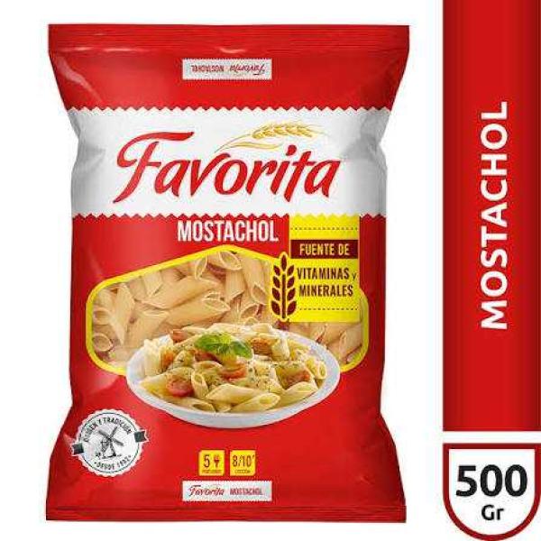 FIDEOS MOSTACHOL RAYADO FAVORITA 500 G  (15)