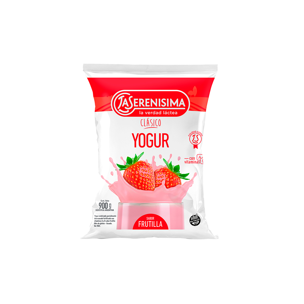 OFERTA YOGURT  SACHET LA SERENISIMA  CLASICO 900G FRUTILLA